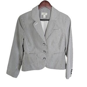 LOFT Black and White Pinstripe Blazer